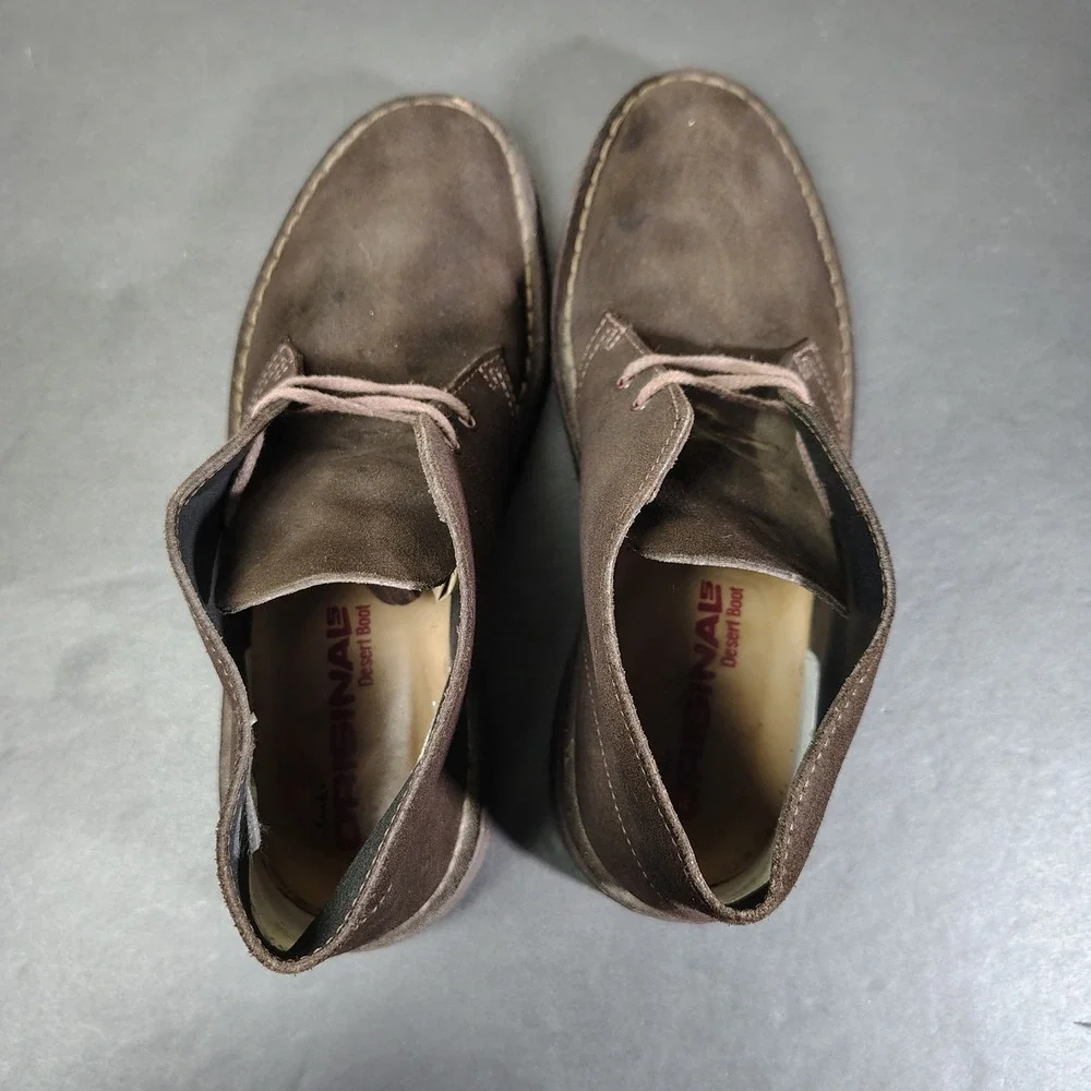 Clarks Desert Boot Mens 10 Brown Suede Chukka Crepe Sole 31692 Classic Casual